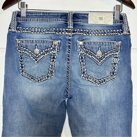 Miss Me Bootcut Medium Wash Jeans Sz28 Y2K Western Mid Rise - Picture 5 of 13